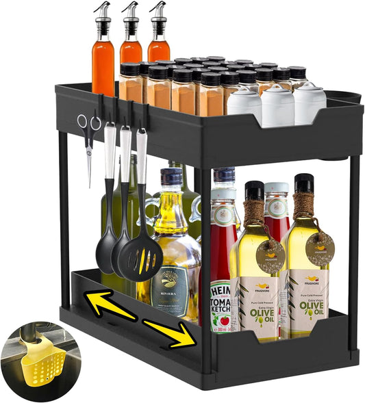 SpaceMax Pro - Organizador deslizante de 2 niveles multiusos